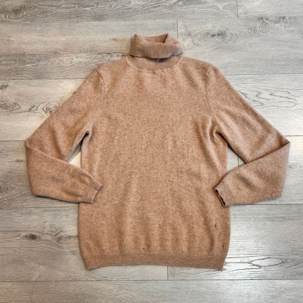 Cashmere Charter Club Luxury Sweater Womens‎ Large L Brown Long Sleeve Knit Top